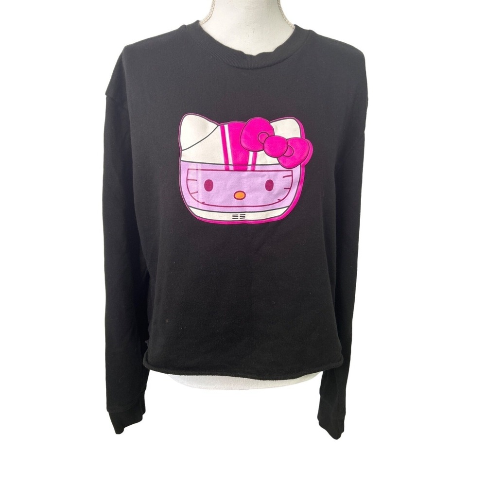 Hello Kitty Tokyo Speed Graphic Sweatshirt Racer‎ Girl Black Size L